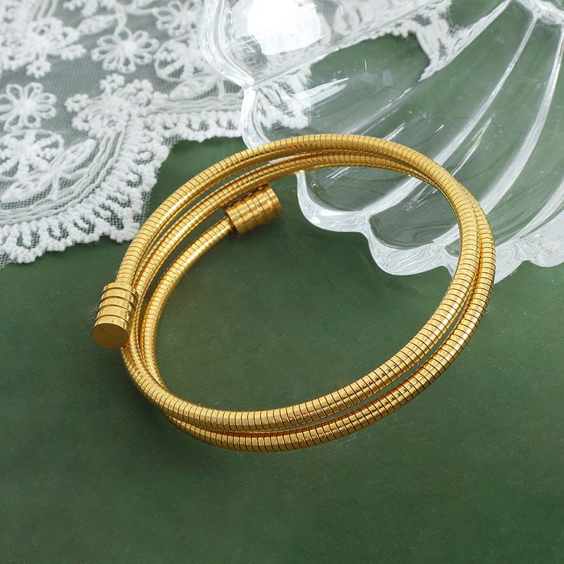 Kaze Multi-Layered Wraparound Thread Bracelet | 18K Gold Elegant Adjustable Bracelet