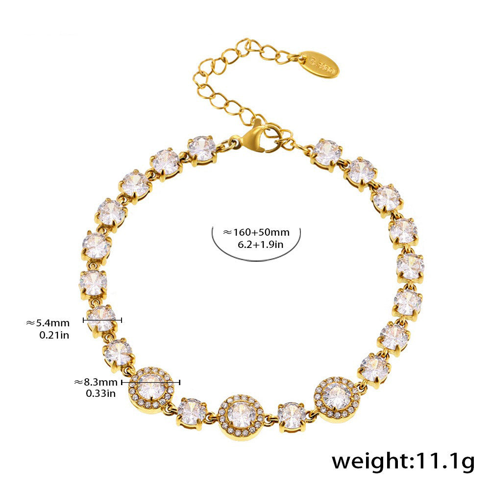 Kaze Geometric Diamond Dazzling Bracelet | 18K Gold Sparkling Bracelet in Gold &amp; Silver