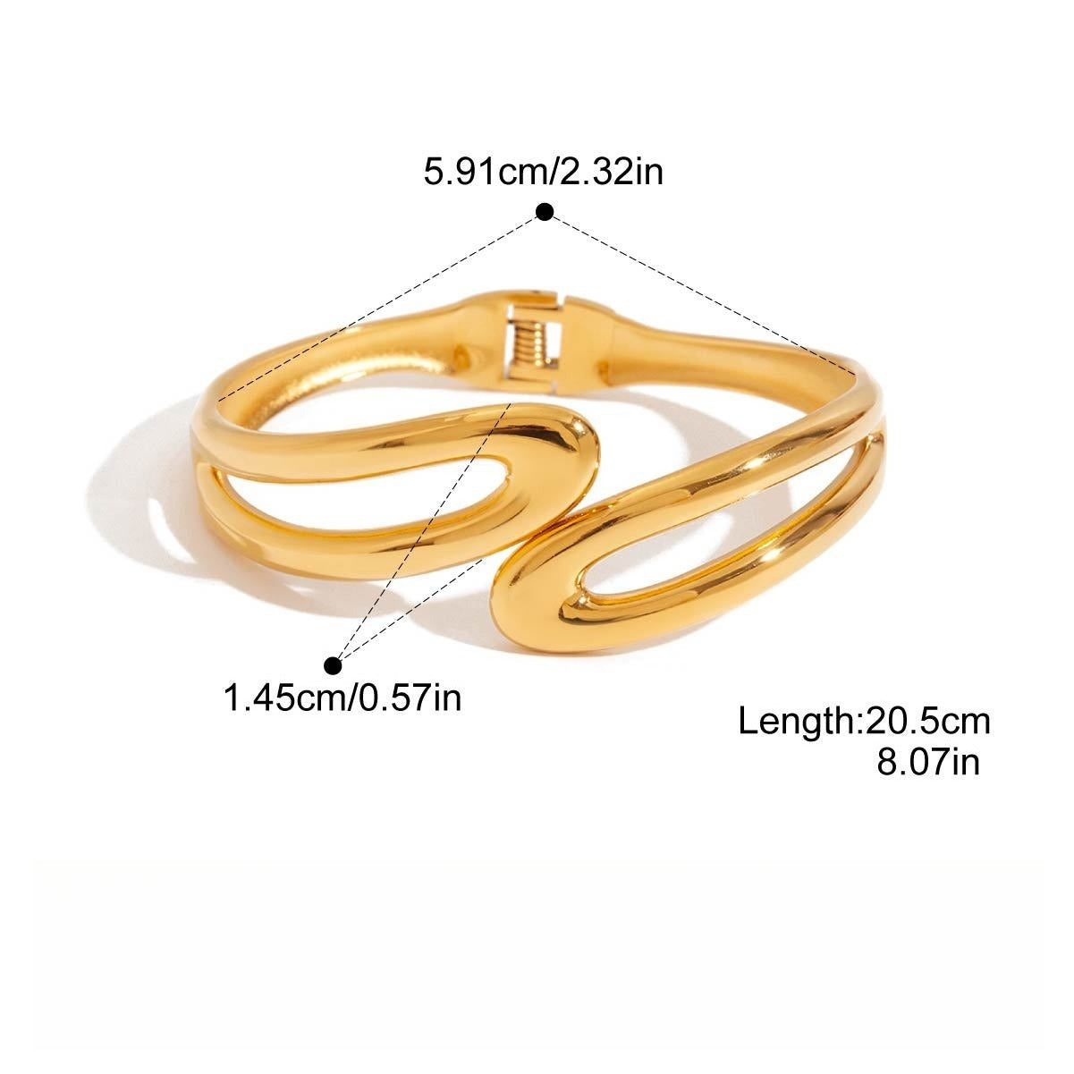 Kaze 18K Gold-Plated Titanium Steel Bracelet with Spring Clasp | Premium Bracelet in 9 Style Variants Bracelet D 11
