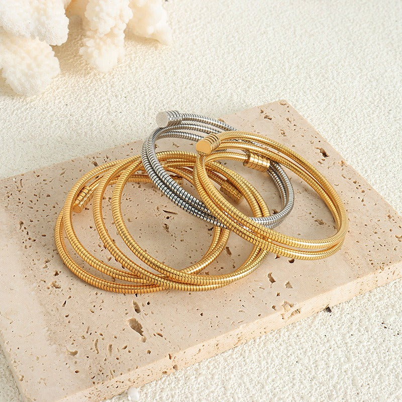 Kaze Multi-Layered Wraparound Thread Bracelet | 18K Gold Elegant Adjustable Bracelet