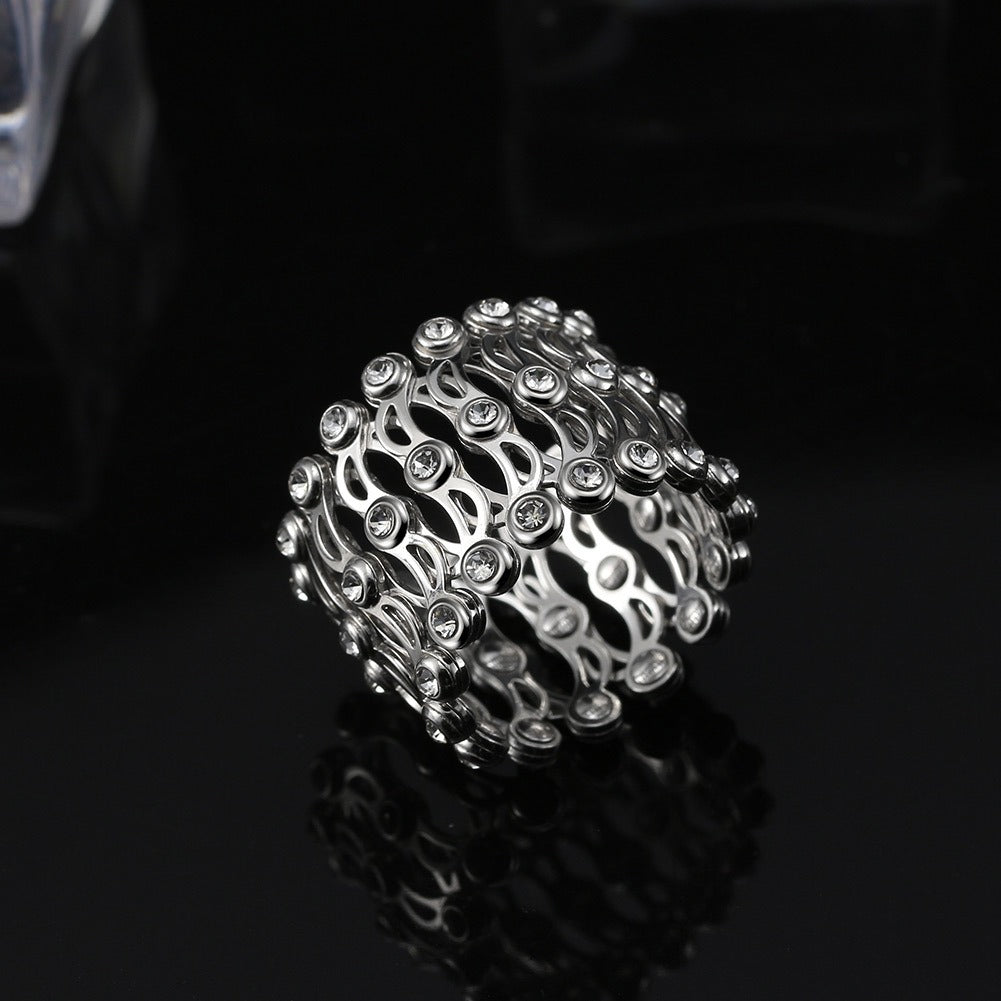 Kaze Retractable Diamond Bracelet and Ring Set | 18K Gold &amp; S925 Silver Luxury Transforming Set