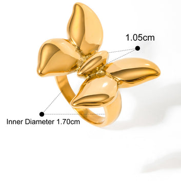 Kaze Noble Butterfly Ring | 18K Gold Butterfly Ring in Gold &amp; Silver Gold