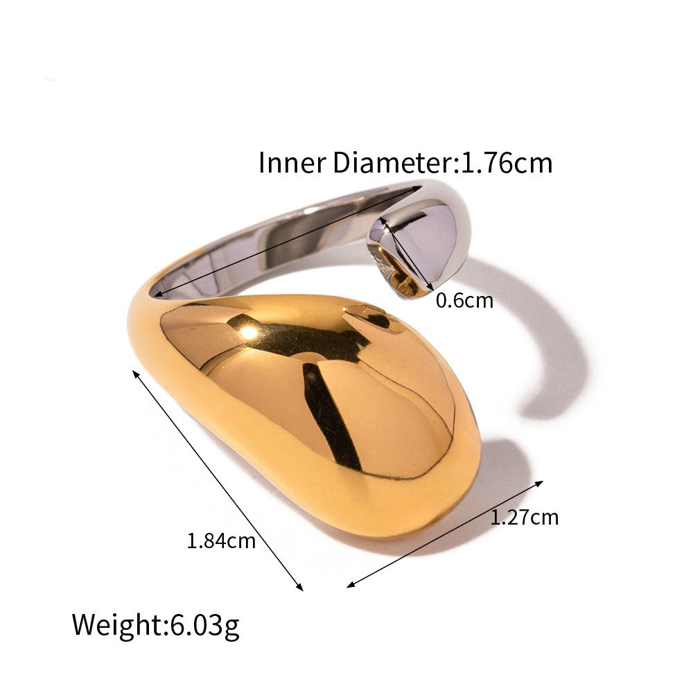 Kaze 18K Gold Geometric Fashion Ring Collection | 16 Style Variants in Contemporary Designs Style H-27