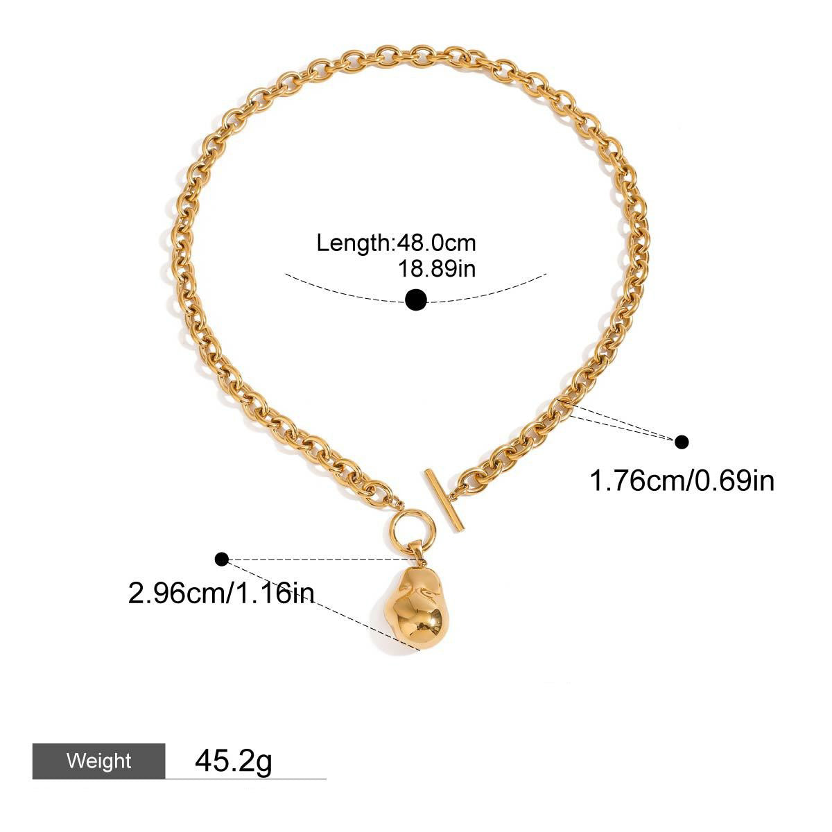 Kaze OT Buckle Geometric Floral Necklace &amp; Bracelet Set | 18K Gold Titanium Steel Jewellery Necklace
