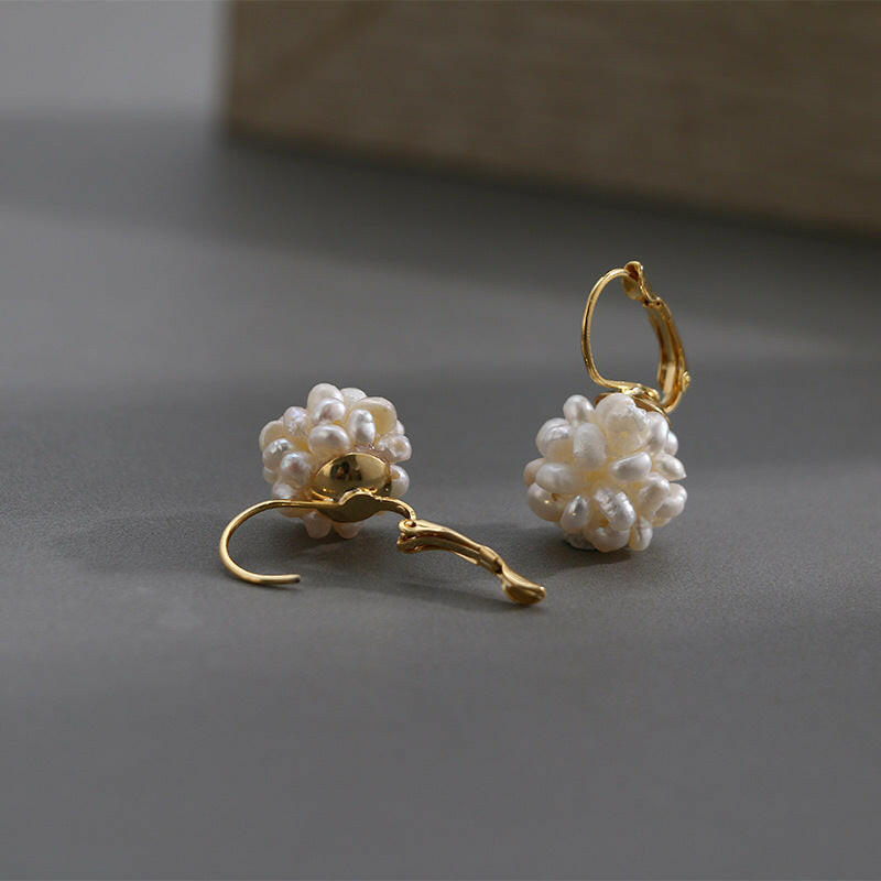 Kaze Minimalist 14K Gold-Plated Natural Pearl Drop Earrings | Classic Pearl Drop Earrings