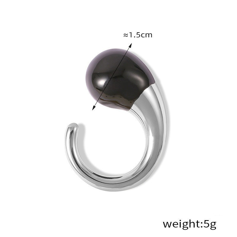 Kaze Trendy Personalized Teardrop-Shaped Ring | 18K Gold Ring in Red &amp; Black Gold &amp; Silver