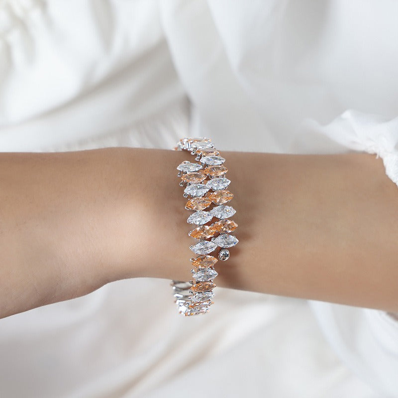 Kaze 18K Gold Gemstone Dazzling Bracelet | Luxury Gemstone Bracelet in 14 Colour Variants