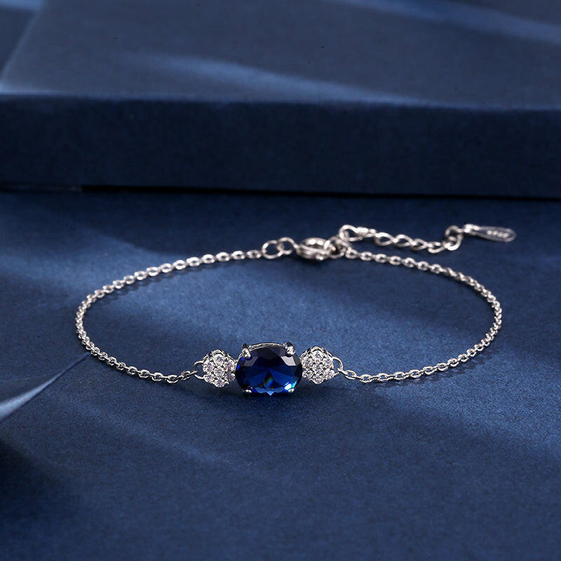 Kaze Korean-Style Sapphire &amp; Ruby White Copper Bracelet | White Gold &amp; Rose Gold Gemstone Bracelet White gold sapphires