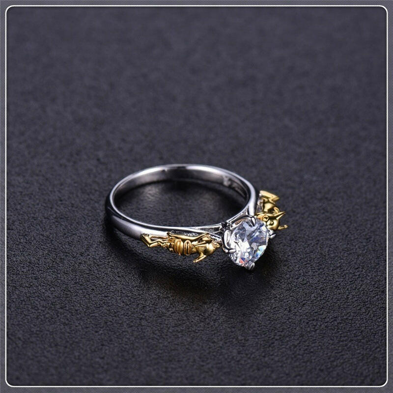 Kaze Prism Aura Crown-Style Copper Ring | Black Gold Geometric Statement Ring