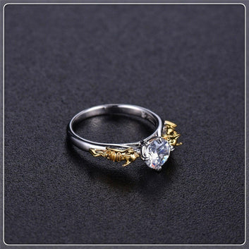 Kaze Prism Aura Crown-Style Copper Ring | Black Gold Geometric Statement Ring