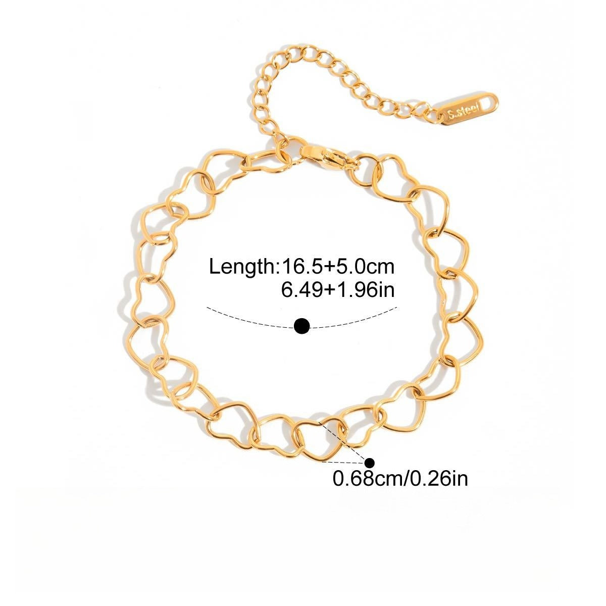 Kaze Letter Design Titanium Bracelet | 18K Gold-Plated Personalised Bracelet Bracelet B