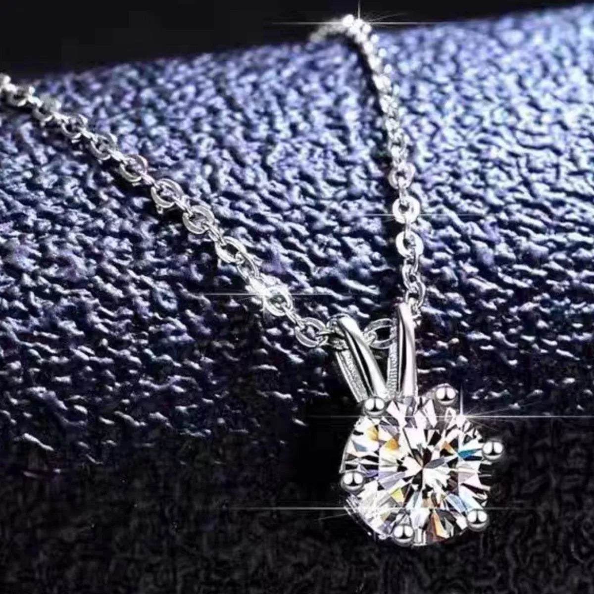 2 Carat Moissanite Pendant Necklace in 925 Sterling Silver