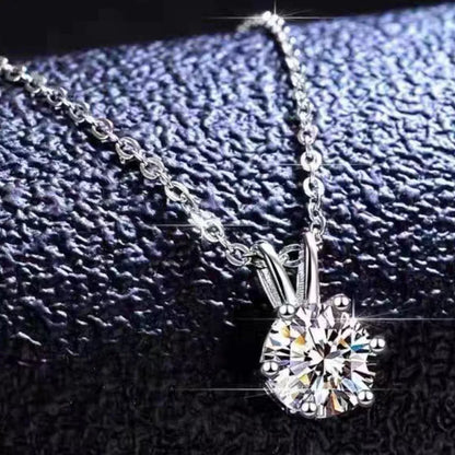 2 Carat Moissanite Pendant Necklace in 925 Sterling Silver