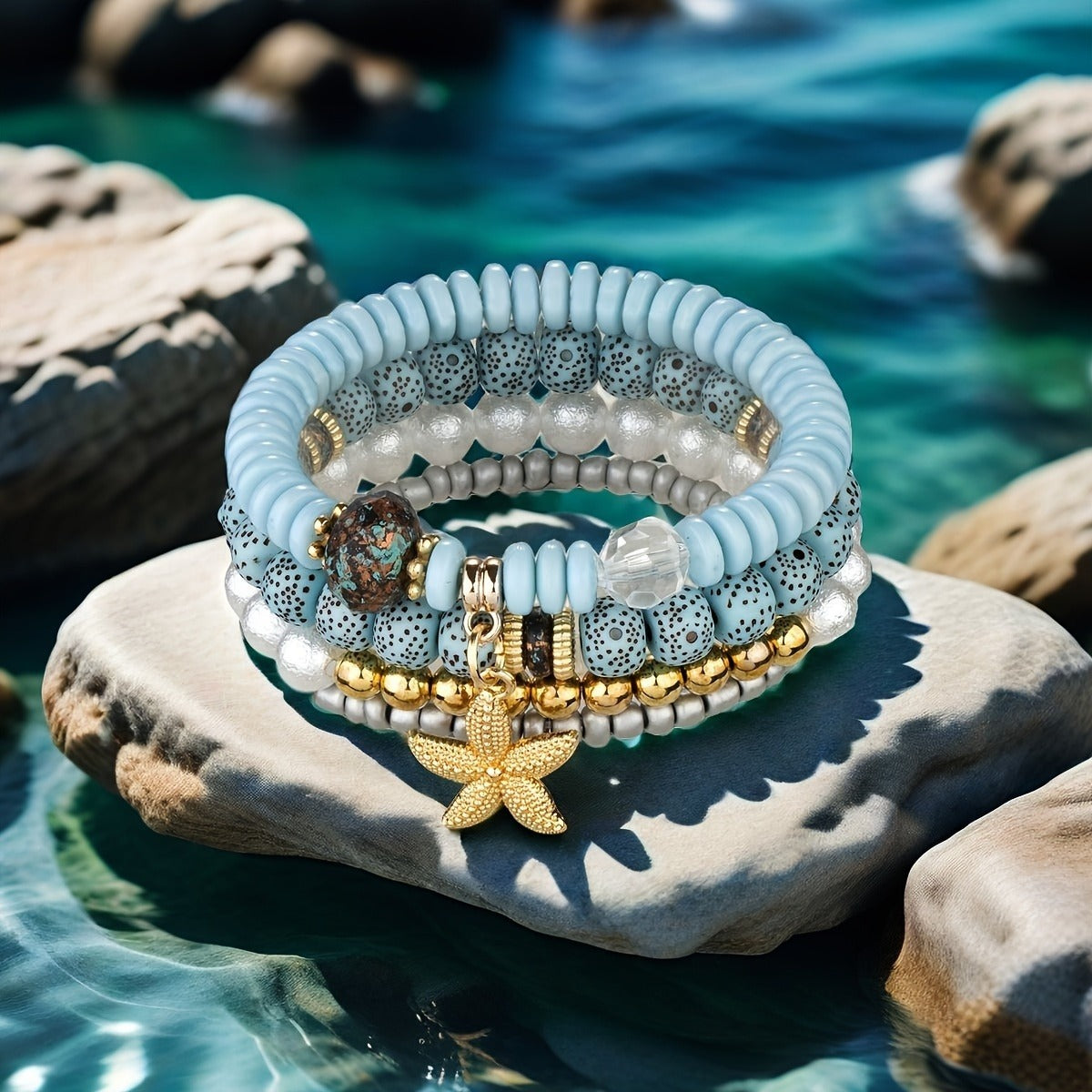 Kaze Multi-Layer Pearl Ethnic Bracelet | Adjustable Pearl Stacking Bracelet for Women