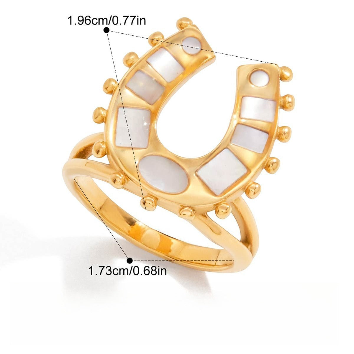 Kaze 18K Gold-Plated Inlaid Cubic Zirconia Titanium Ring | Sparkling Ring in Ring A, B &amp; C Ring A 7US