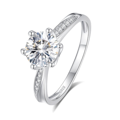 Kaze S925 High-End Minimalist Zirconia Pavé Ring | Sterling Silver Marquise-Cut Ring Sizes 5–9 US Empty setting (without the main stone)