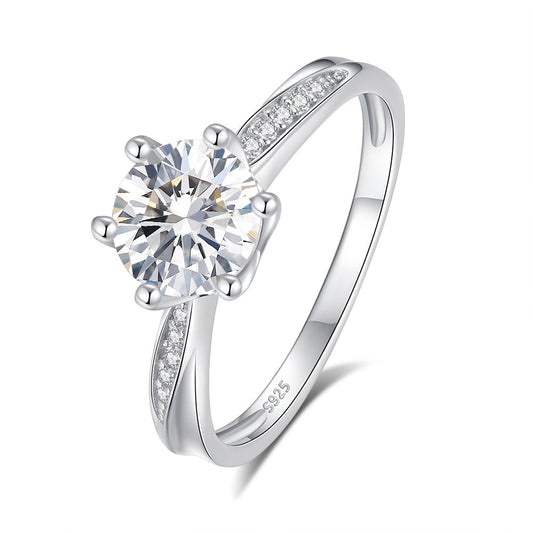 Kaze S925 High-End Minimalist Zirconia Pavé Ring | Sterling Silver Marquise-Cut Ring Sizes 5–9 US Empty setting (without the main stone)