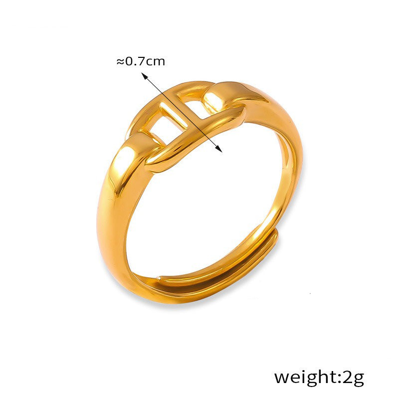 Kaze Simple Geometric Versatile Ring | 18K Gold PVD Stainless Steel Ring in 10 Styles