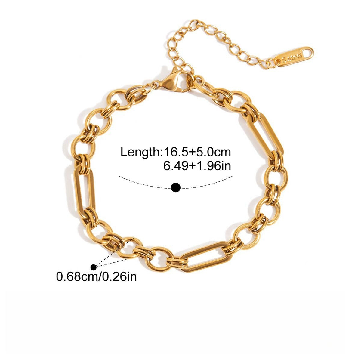Kaze 18K Gold-Plated Titanium Steel Rhinestone Bracelet | Sparkling Bracelet in 6 Style Variants Bracelet C