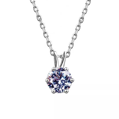 2 Carat Moissanite Pendant Necklace in 925 Sterling Silver