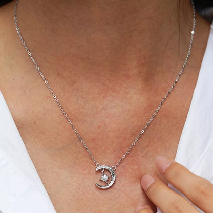 925 Sterling Silver Moissanite Star and Moon Necklace