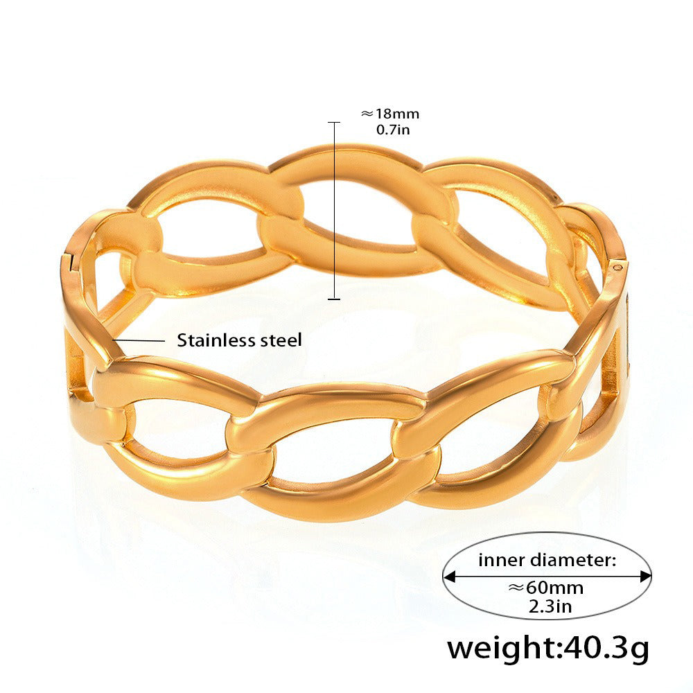 Kaze Interlocking Design Bracelet | 18K Gold Unique Chain Bracelet in Gold &amp; Silver
