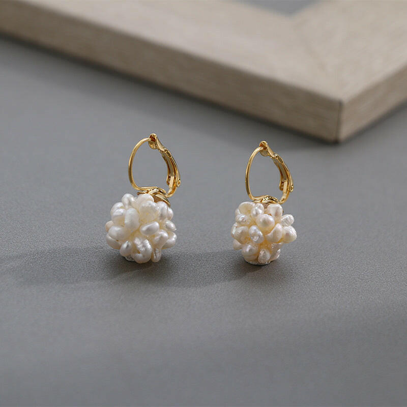 Kaze Minimalist 14K Gold-Plated Natural Pearl Drop Earrings | Classic Pearl Drop Earrings