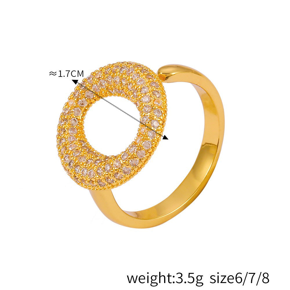 Kaze Diamond-Studded Light Luxury Style Ring | 18K Gold Pin, Ring &amp; Ball Design in 9 Variants