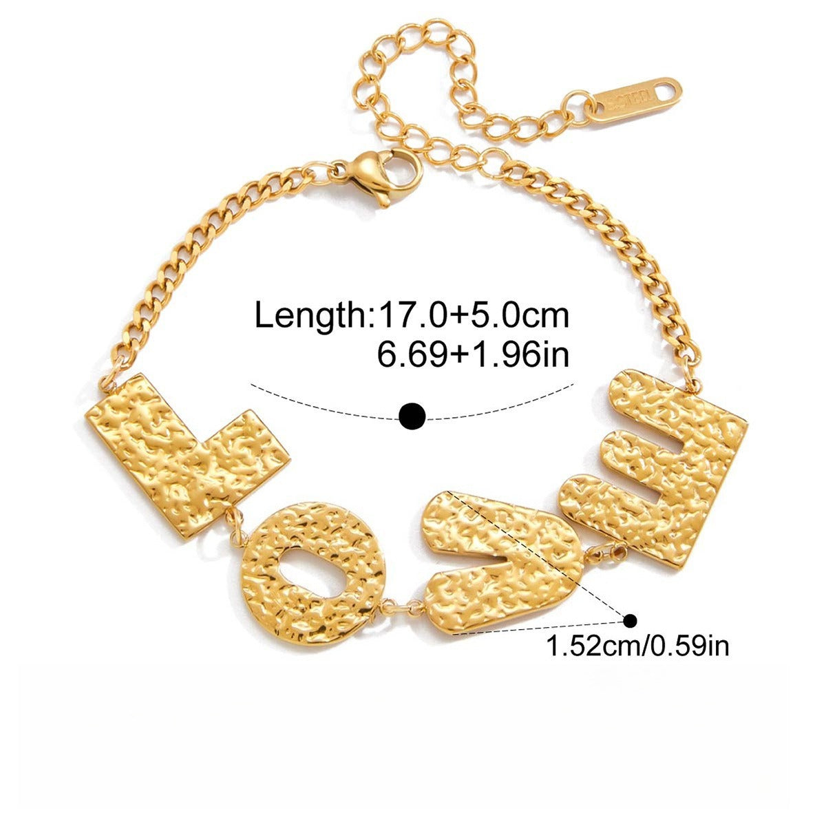 Kaze Letter Design Titanium Bracelet | 18K Gold-Plated Personalised Bracelet Bracelet A