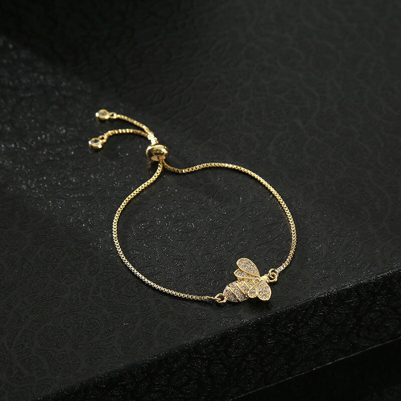 Kaze Silver-Plated Bee Bracelet | Geometric Nature-Inspired Bracelet for Women