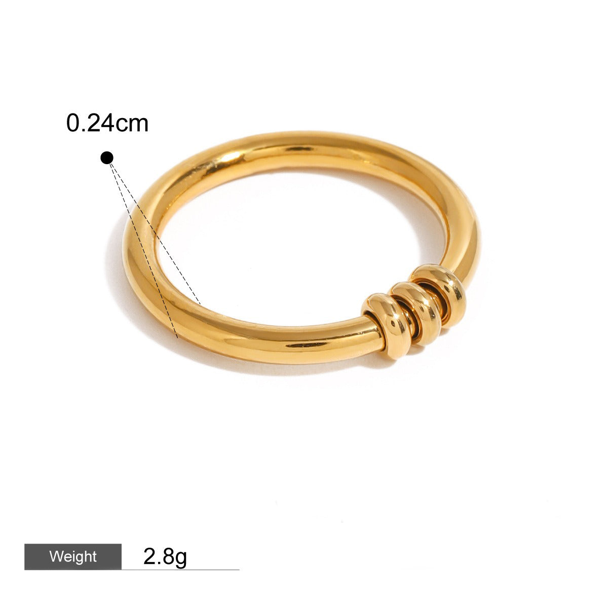 Kaze Leaf Vine Geometric Open Ring | 18K Gold Nature-Inspired Adjustable Ring Gold