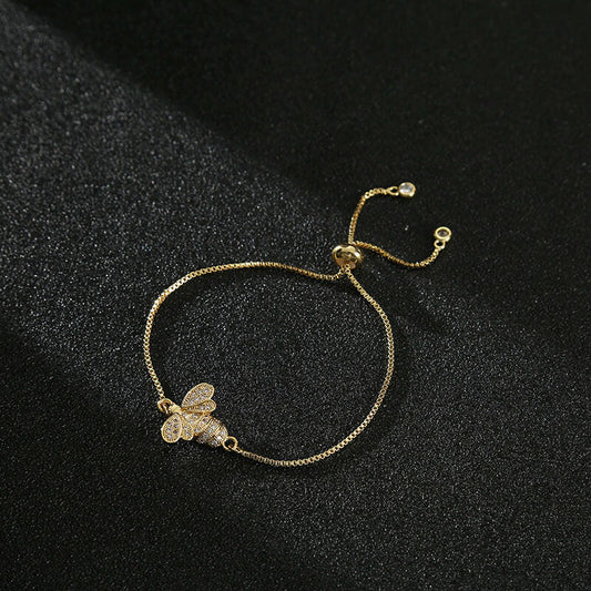 Kaze Silver-Plated Bee Bracelet | Geometric Nature-Inspired Bracelet for Women