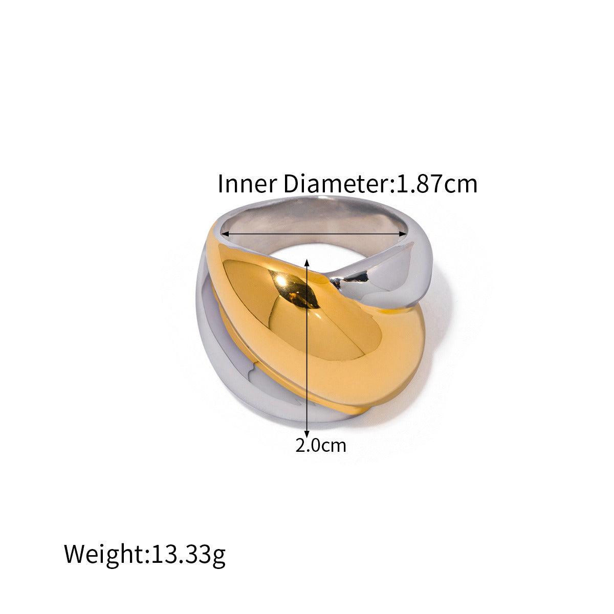Kaze 18K Gold Geometric Fashion Ring Collection | 16 Style Variants in Contemporary Designs Style I-15