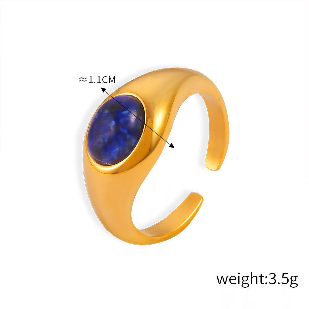 Kaze Elegant Multi-Gemstone Inlaid Light Luxury Ring | 18K Gold Noble Ring in Gold &amp; Silver Gold Adjustable