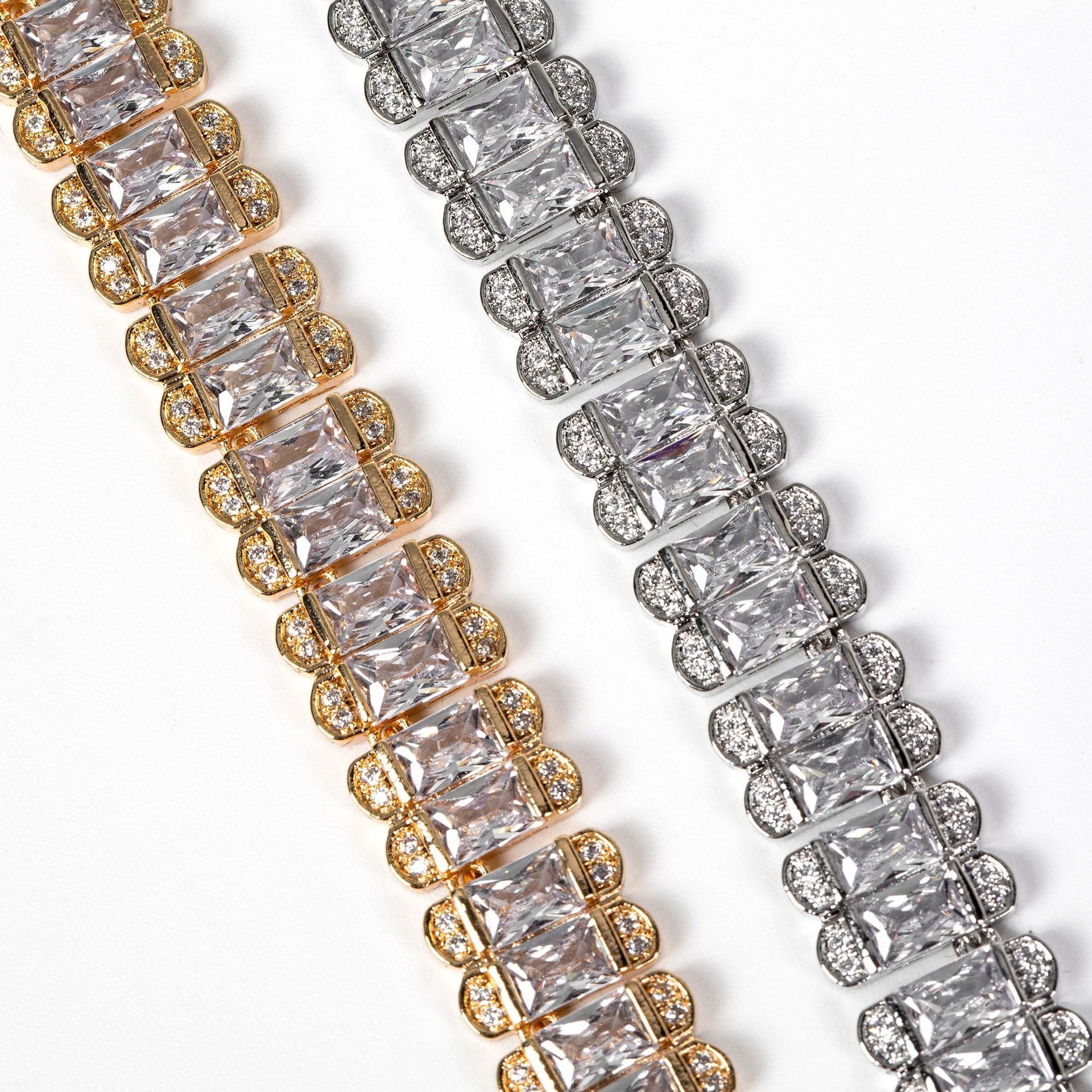 Kaze Retro Zirconia Vintage Chain Bracelet | S925 Silver Linear Pavé Bracelet