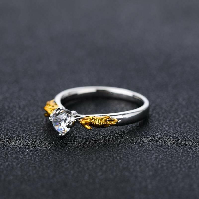 Kaze Prism Aura Crown-Style Copper Ring | Black Gold Geometric Statement Ring