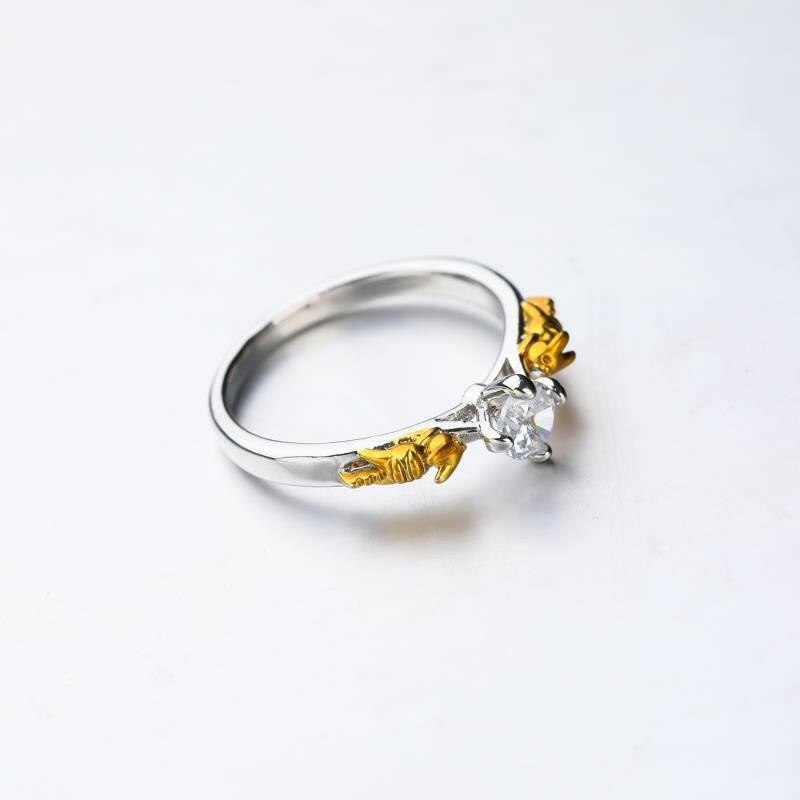 Kaze Prism Aura Crown-Style Copper Ring | Black Gold Geometric Statement Ring
