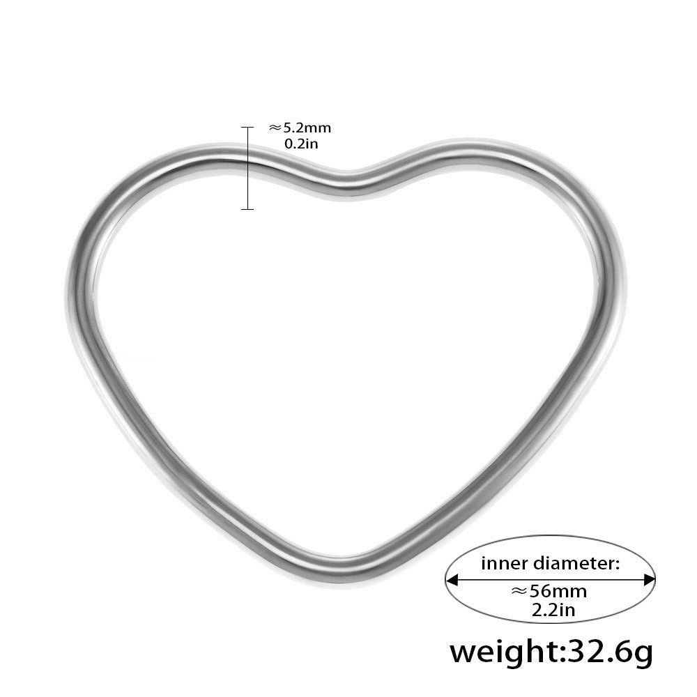 Kaze Heart-Shaped Minimalist Ring Bracelet | 18K Gold Open Heart Bangle in Gold &amp; Silver