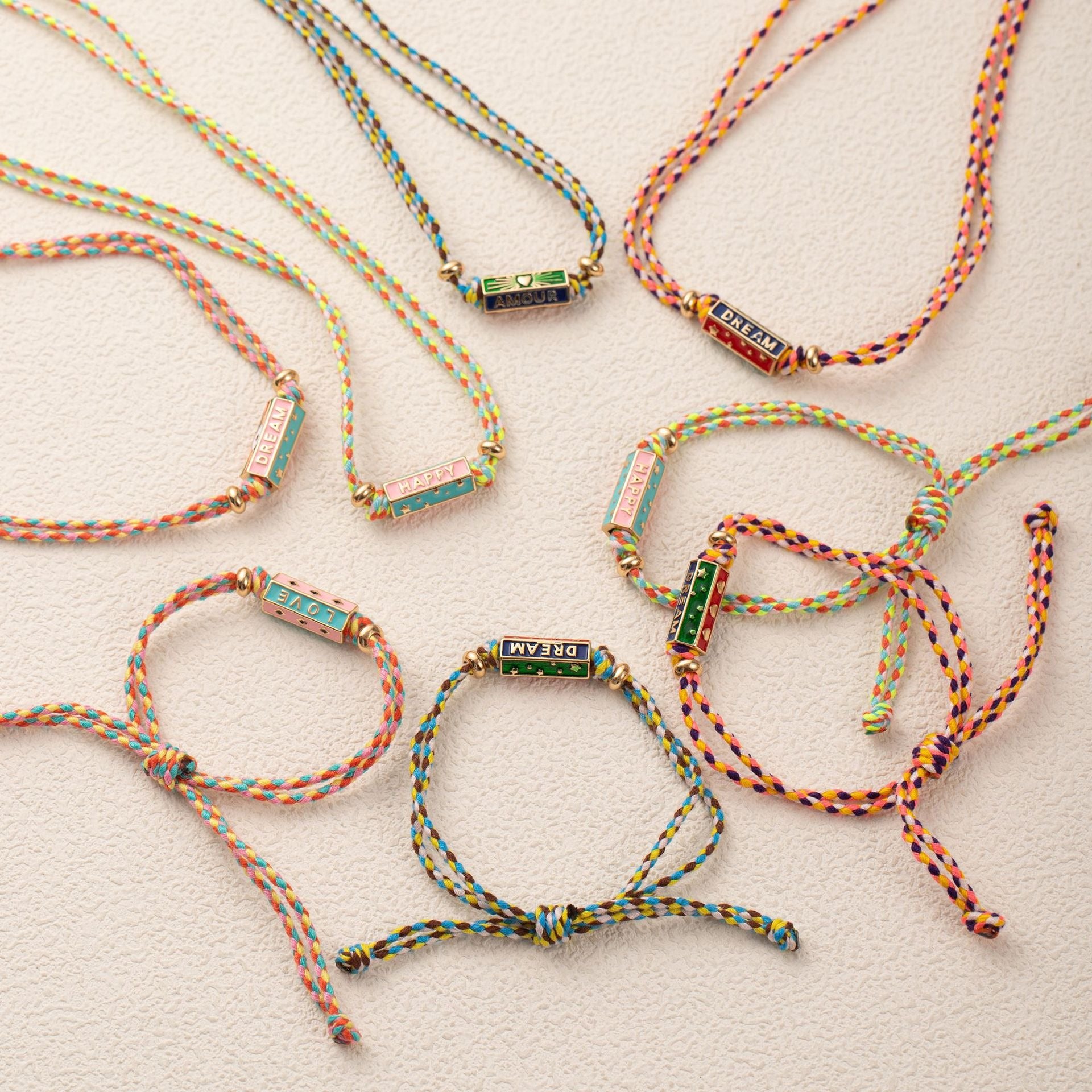 Kaze Bohemian Colourful Love Pendant Necklace and Bracelet Set | Alloy Boho Set in 4 Colours