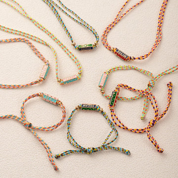 Kaze Bohemian Colourful Love Pendant Necklace and Bracelet Set | Alloy Boho Set in 4 Colours