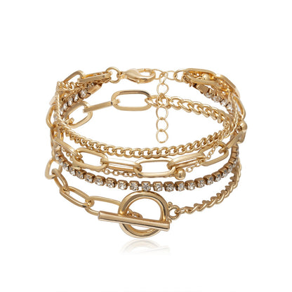 Kaze 18K Gold Multi-Layer Round Bead Diamond Bracelet &amp; Necklace | 18K Gold &amp; S925 Silver in 4 Variants