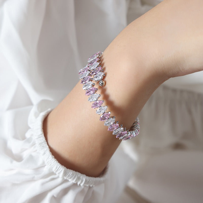Kaze 18K Gold Gemstone Dazzling Bracelet | Luxury Gemstone Bracelet in 14 Colour Variants