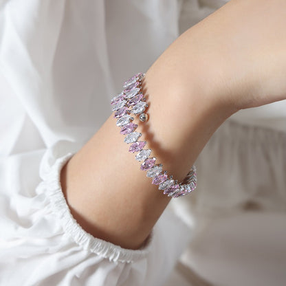 Kaze 18K Gold Gemstone Dazzling Bracelet | Luxury Gemstone Bracelet in 14 Colour Variants
