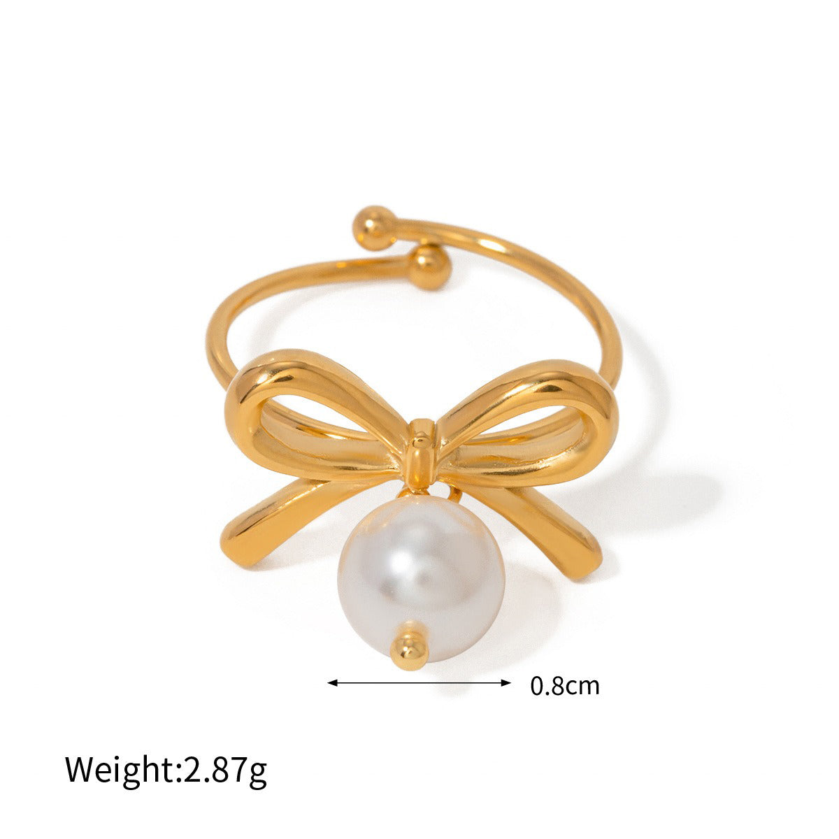 Kaze Sunflower Pearl Earring and Ring Set | 18K Gold Noble Light Luxury Jewellery Set Ring