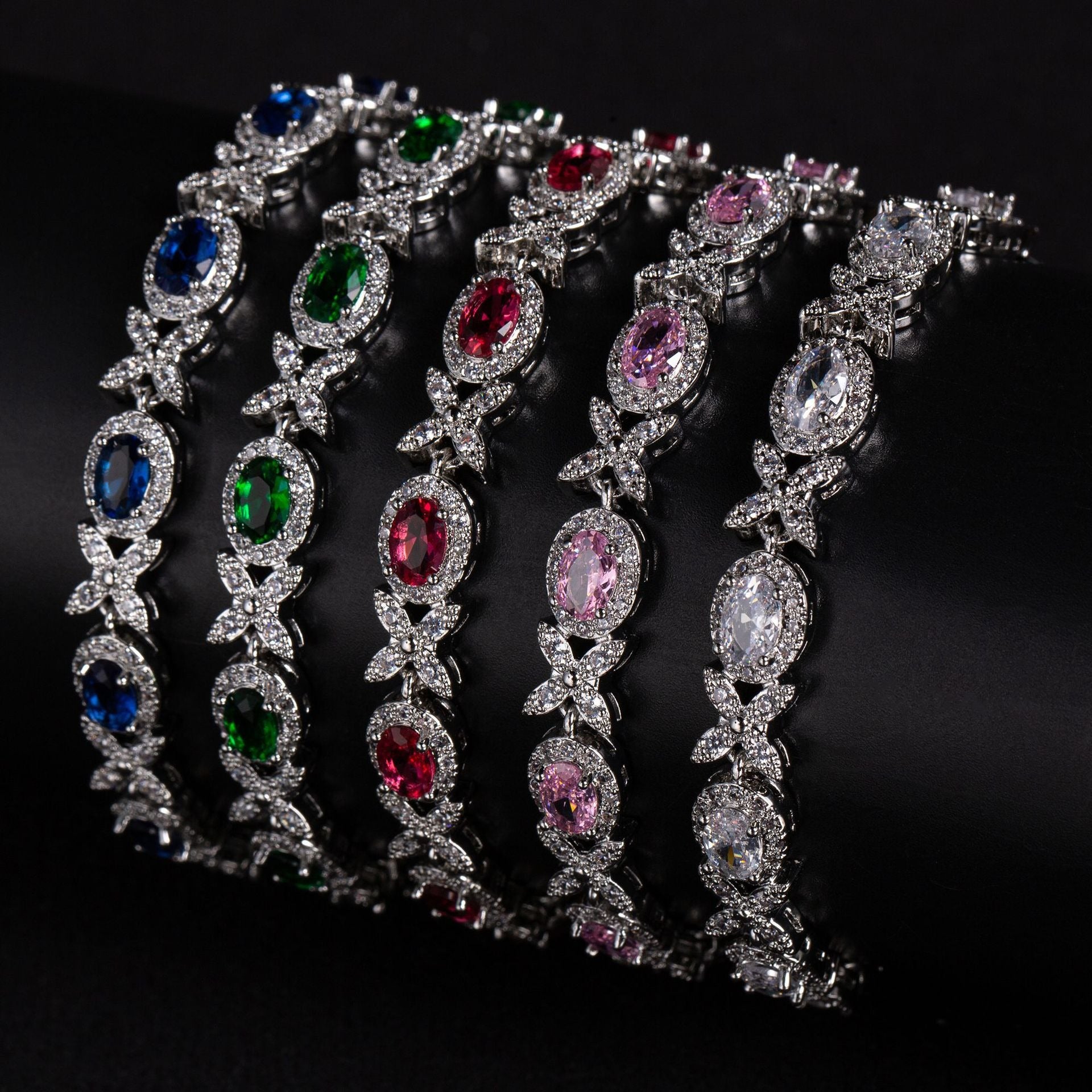 Kaze Four-Pointed Star Zircon Bracelet | S925 Silver Star Bracelet in 5 Colours