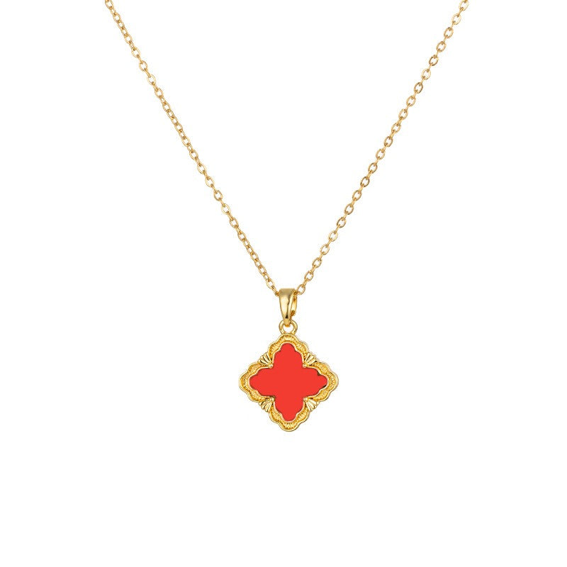 Kaze Four-Leaf Clover Jewellery Set | 18K Gold Necklace, Bracelet, Earrings &amp; Ring
