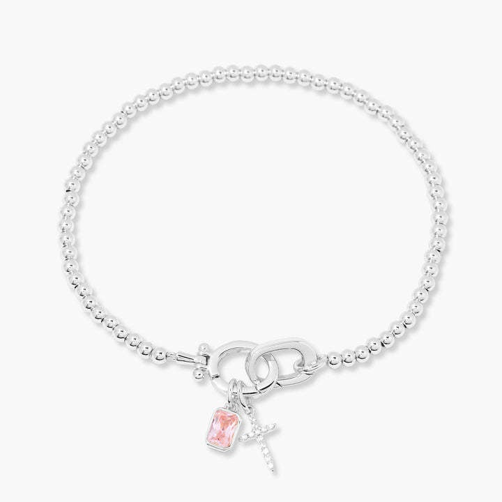 Kaze Moonstone Heart Knot Birthstone Bracelet | 18K Gold Personalised Bracelet