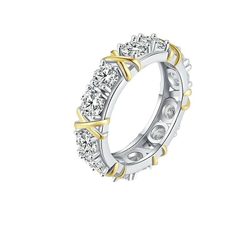 Kaze Shiny Luxe Geometric Ring | Silver, Two-Tone &amp; Rose Gold Ring Sizes 5–13