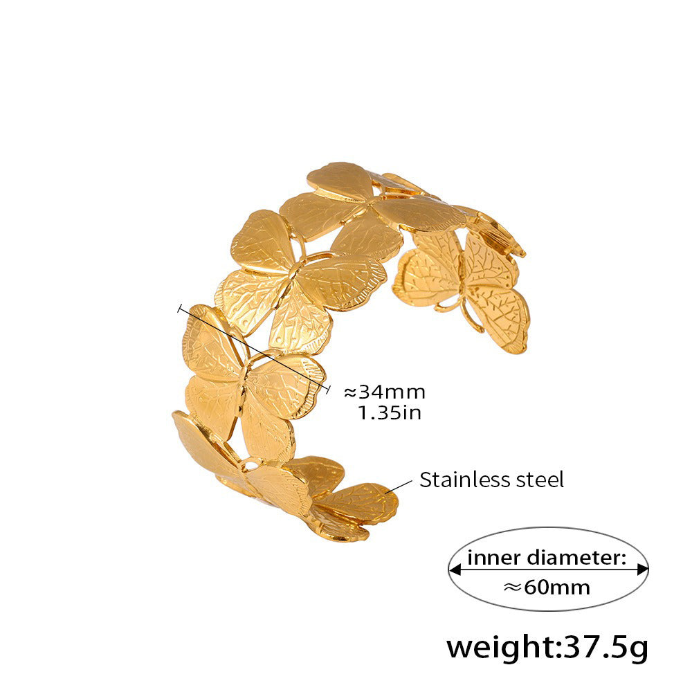 Kaze Flower-Shaped Textured Bracelet | 18K Gold Floral Bracelet in 10 Style Variants Style E-89