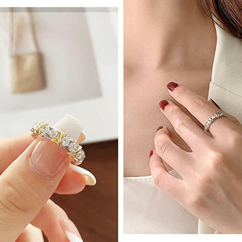 Kaze Shiny Luxe Geometric Ring | Silver, Two-Tone &amp; Rose Gold Ring Sizes 5–13
